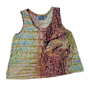 Simply Vera Vera Wang Colorful Abstract Sleeveless Top, Soft, Petite XL